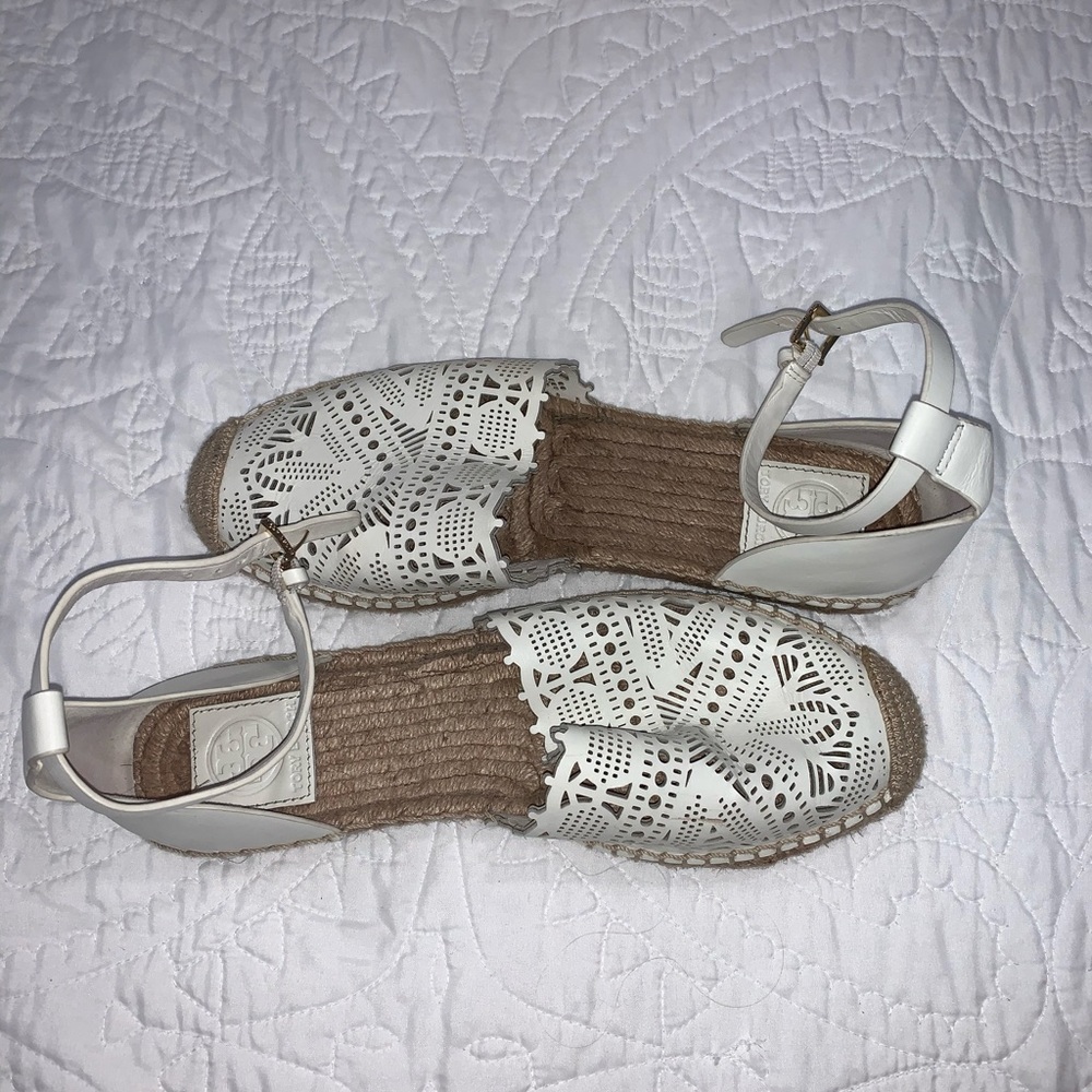Cute white tory burch espadrilles